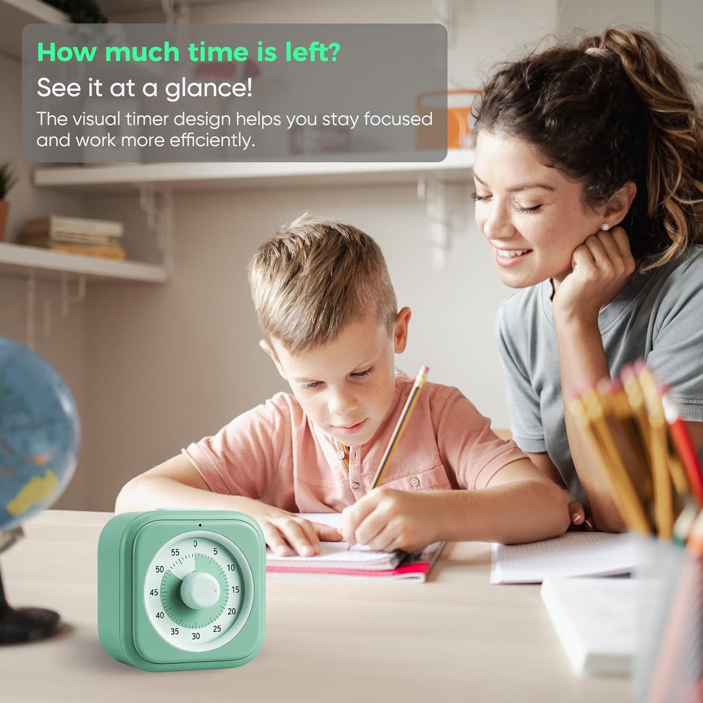 60 Minute Visual Timer for Kids and Adults - Silent Countdown Clock